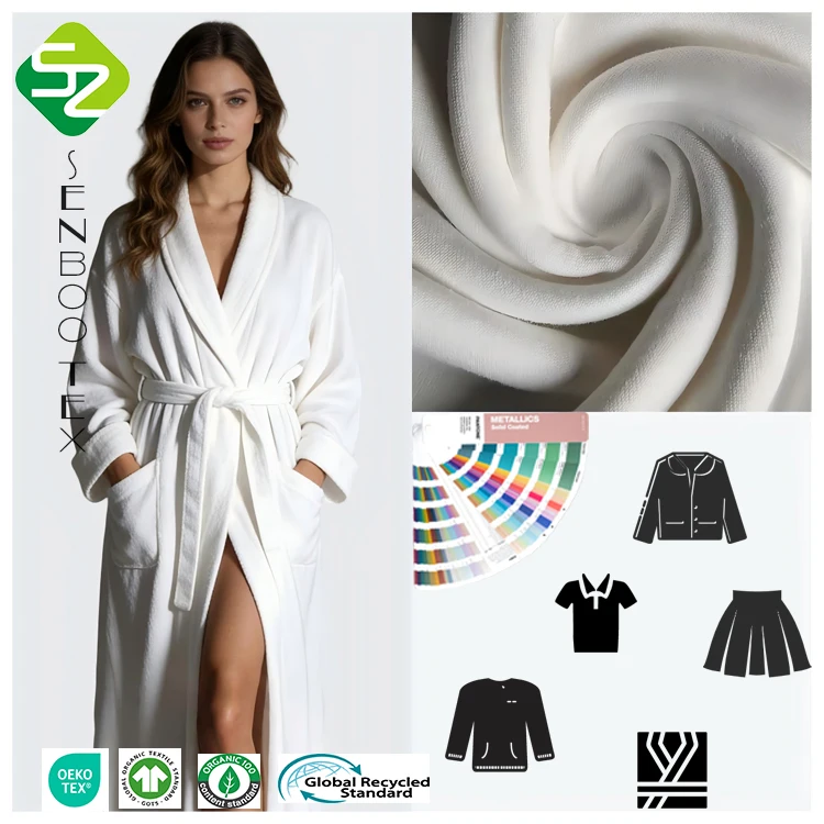 Oekotex GOTS Certified Combed Weft Organic Cotton Velour Fabric Eco-Friendly Anti-UV Breathable Soft Customizable Density Toys