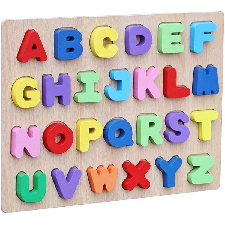 Hot Sale Educational Kids Wooden Alphabet Jigsaw Puzzle Toy For ...