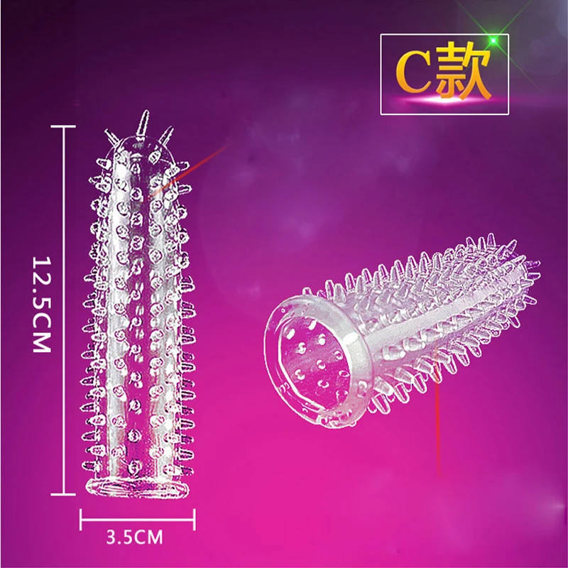 Transparent crystal spike set  Wolf Tooth Wolf Tooth crystal condom set increase shaped thorn set adult products