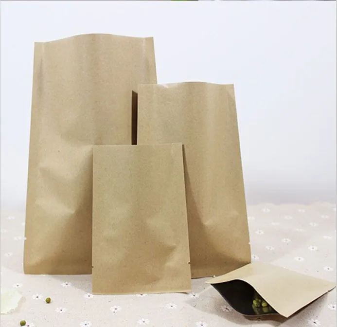 three side inner aluminum foil kraft paper bags  for food packaging