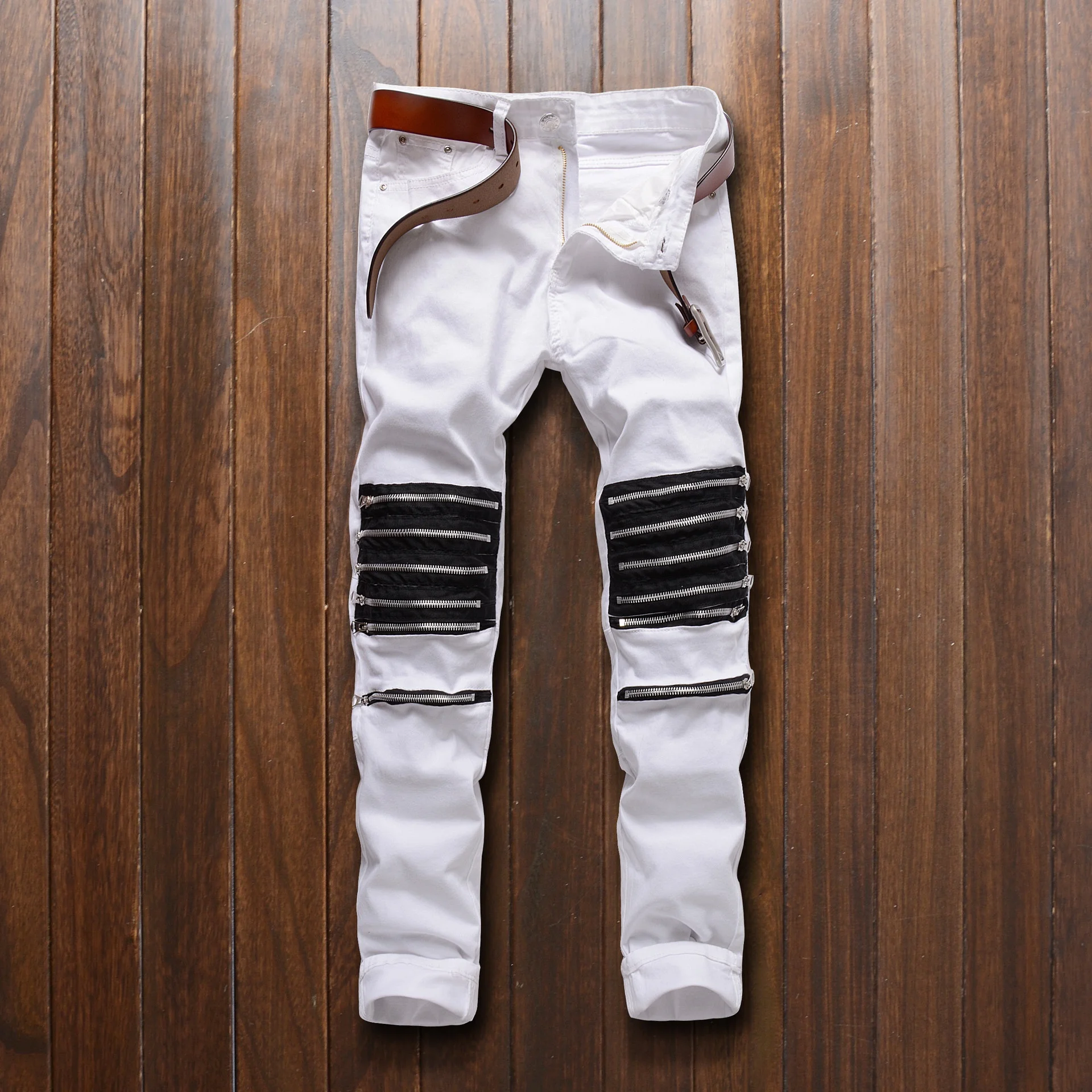 

2020 white new fashion mens jean wear pants