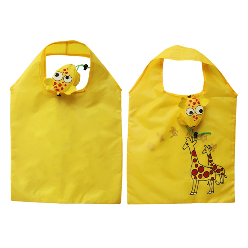

Sac De Courses Supermarket Portable Printable Logo Foldable Cartoon Animal Environmental Protection Shopping Bag, 2 colors