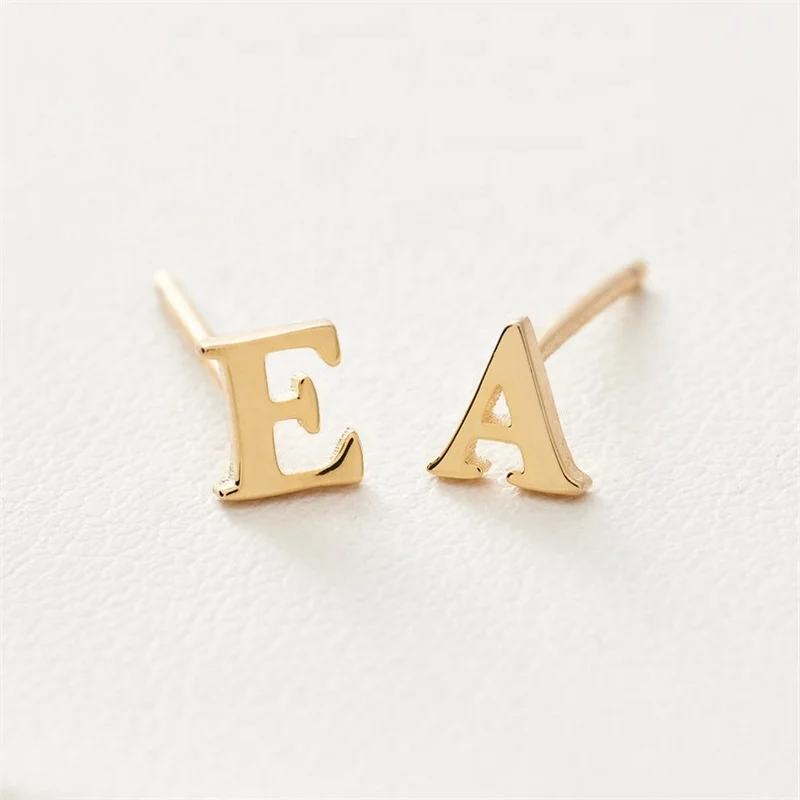 

Tiny Cute Gold Plated Stainless Initial Steel Post Earrings Alphabet Initial Letter Stud Earrings, Gold/silver/rose gold