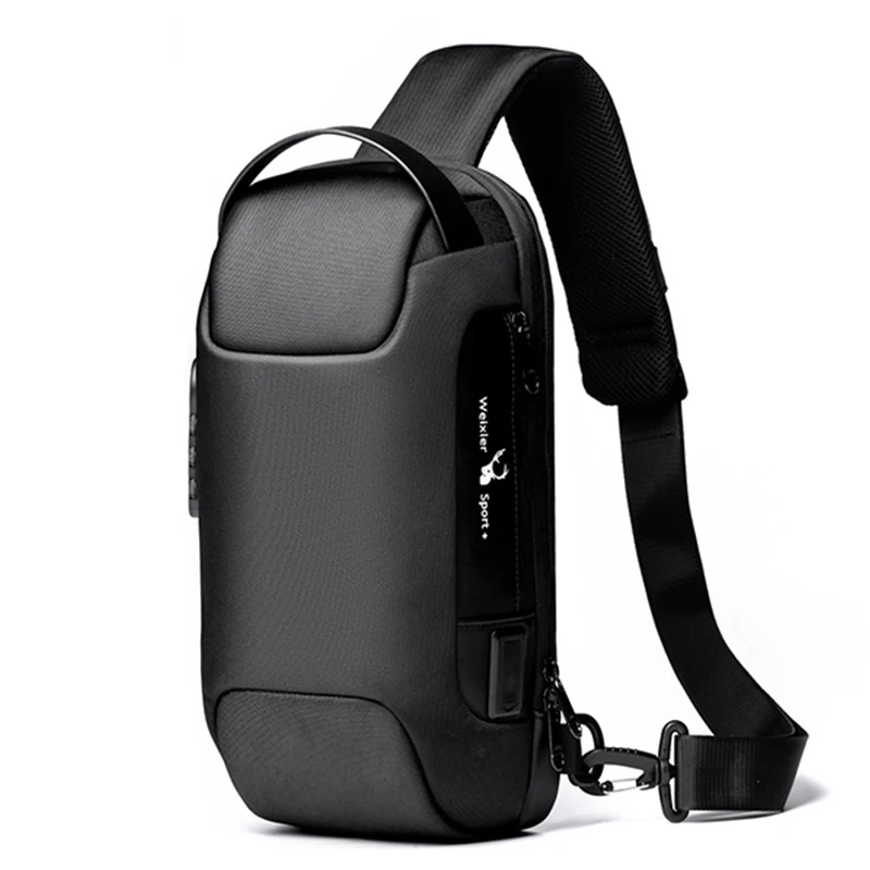 

Male Shoulder Bag USB Charging outdoor sports Crossbody Bags for Men Anti Theft waterproof Chest School Messengers Travel pack