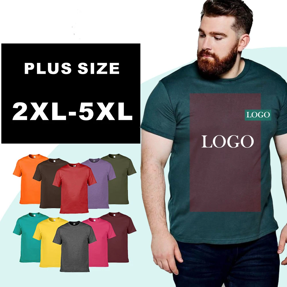 

Solid Cotton Round Collar Homme Blank Men Oversized Tshirts With Logo Custom Logo Printed