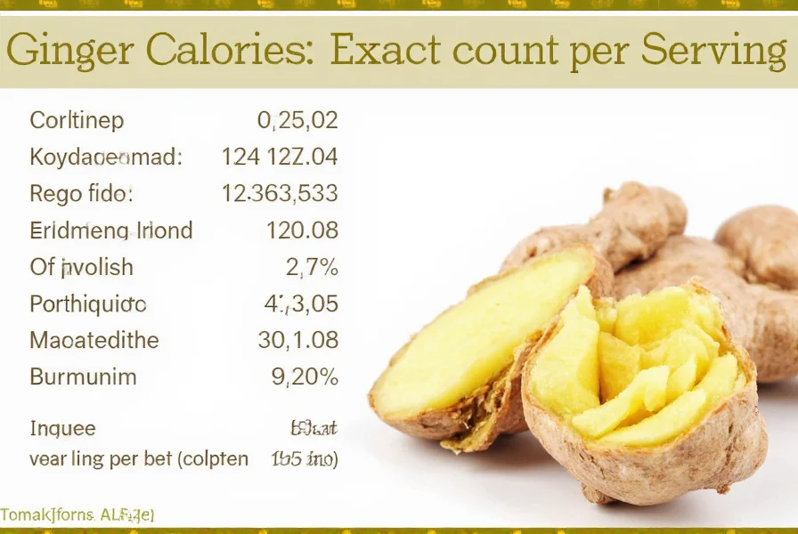Fresh ginger root with measuring spoon showing one tablespoon portion