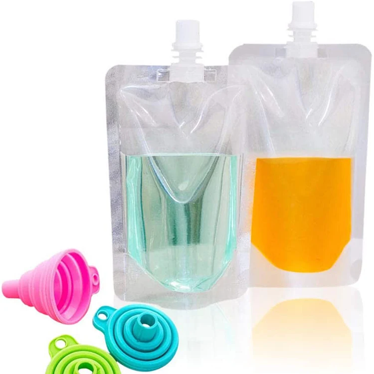 

Liquid Pouches Food Frozen Energy Drinking Packaging Spout Drink Juice Plastic Clear Bag Custom Stand Up Pouch