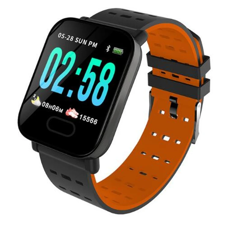 

smart wach A6 New smartwatch phone Smart Bracelet, Black, blue, orange