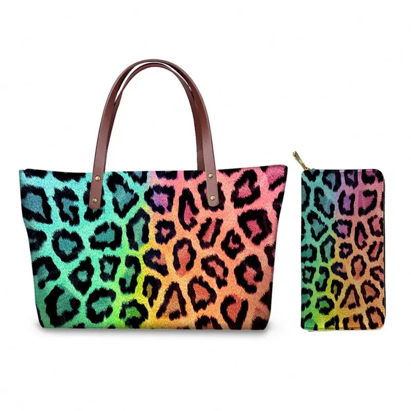 

Factory Wholesale Leopard Pattern Print On Demand Retro Shoulder Bag Women Tote Bags With Custom Printed Logo Lady Handbags, Customizable