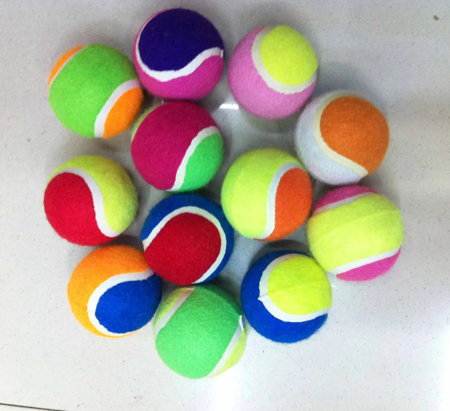 

Stock Wholesale Assorted Color 2.5" Pet Tennis Ball Eco Friendly Soft Natural Rubber Tennis Ball Stuffed Pet Dog Toy