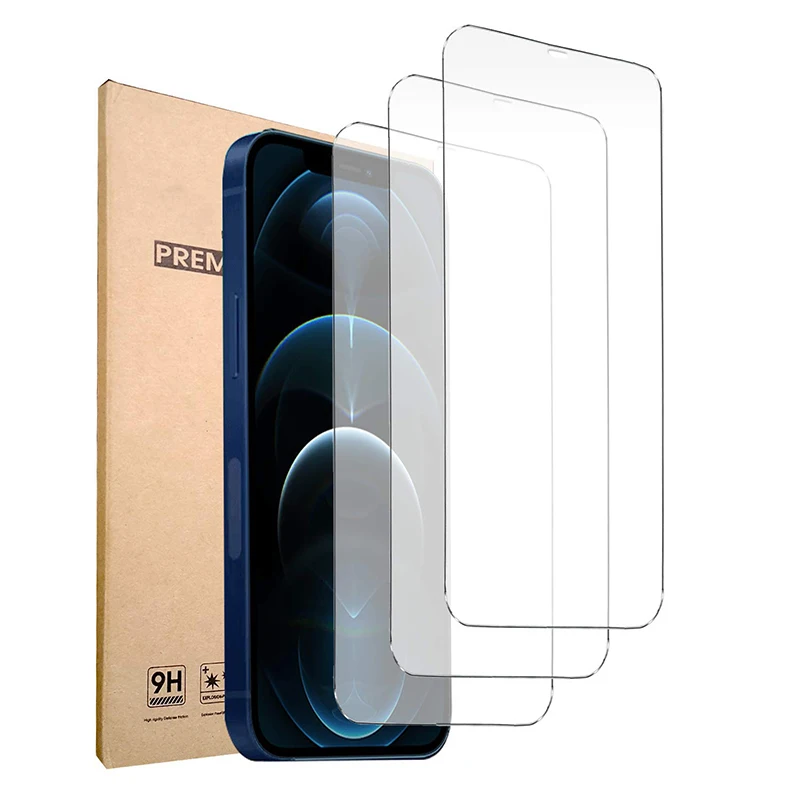 

9d ultra thin 9d anti shock cell phone screen protector for iphone 12 pro max tempered glass screen protector