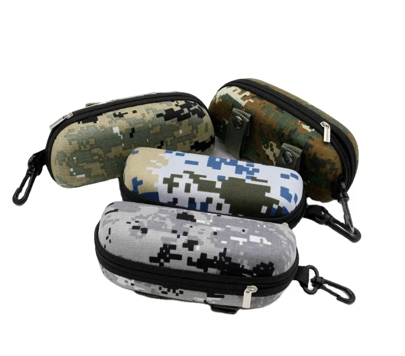 

Tactical Camouflage Molle Sunglasses Box EVA Zipper Good Box Glasses Storage Case Outdoor EDC Eyewear Accessory Bag, Black