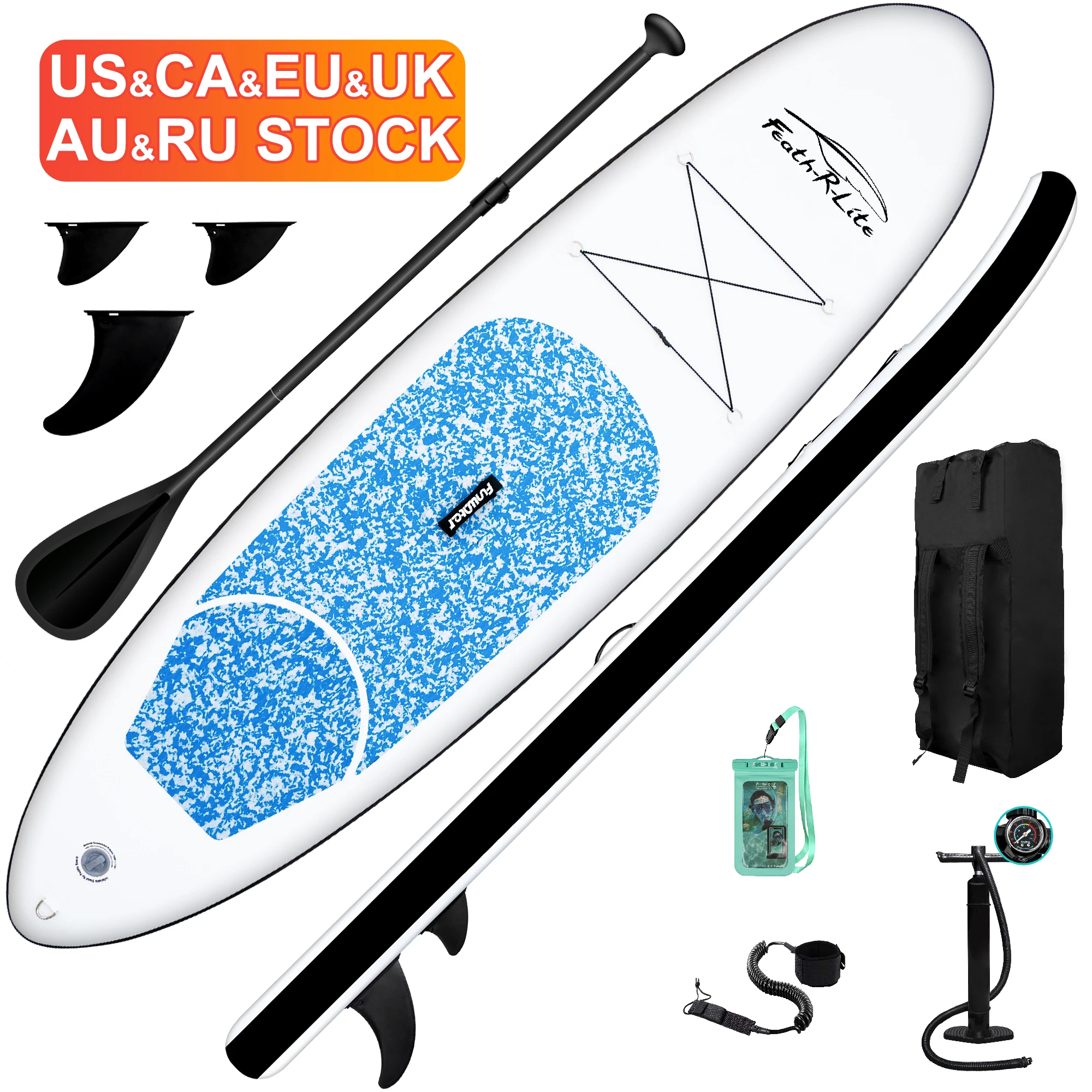

FUNWATER Dropshipping OEM High quality 10' blue paddle board cheap price sup inflatable professional surf board surfboard