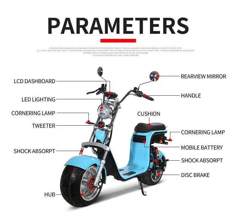 

2021 Newest Citycoco 2 Big Wheel 1000W Water Theft Electric Scooter Popular In US And Europe