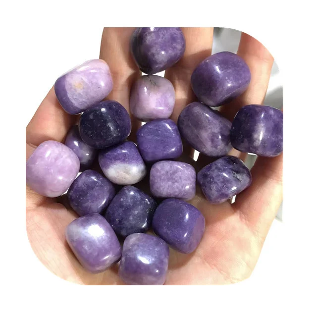 

New arrivals 10-20mm Premium crystals healing stones natur purple lepidolite tumble stone for sale