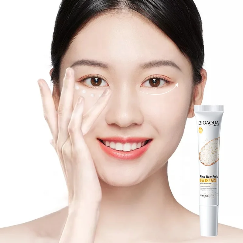 

BIOAQUA 20g rice raw pulp eye cream skin moisturizing softening complexion improving poquanya rice puree eye cream wholesale