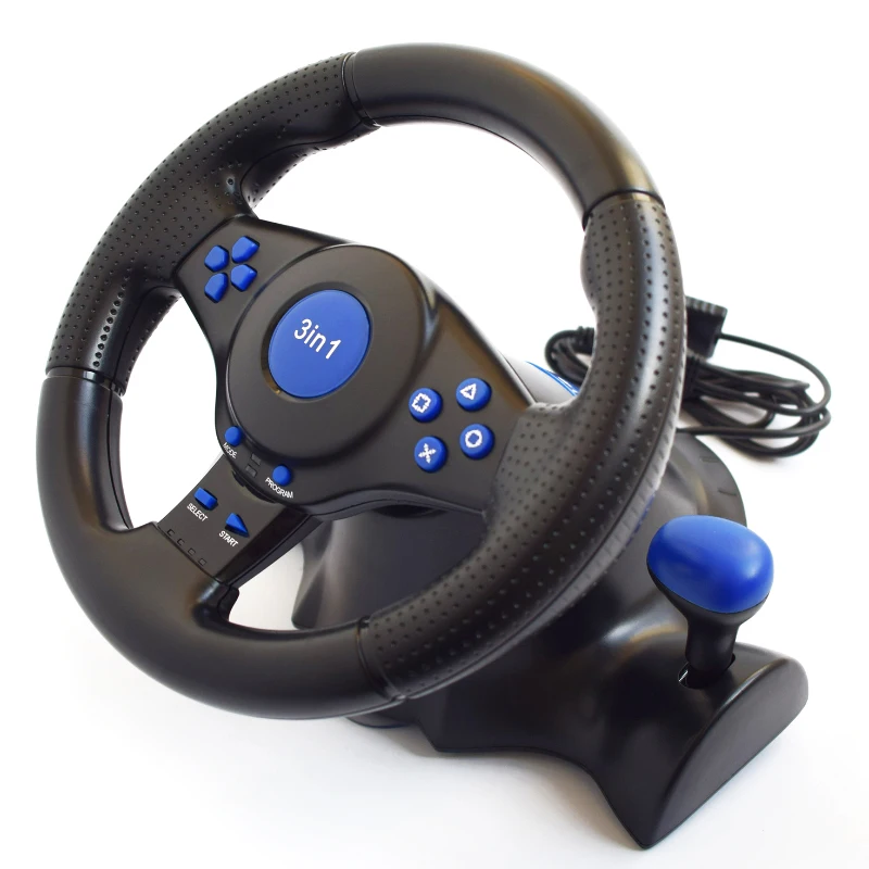 

3 in 1 Vibrating Vibration Professional Gaming Steering Racing Wheel Gamepad usb pc For PS XBOX ONE SX 360 Series X PS3 PS2, Black