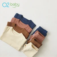 

Q2-baby Winter Toddlers Clothes Cotton O-Neck Solid Baby Unisex Boy Girl Clothing Sets