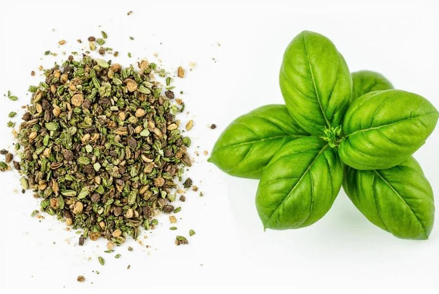 Fresh basil in a salad