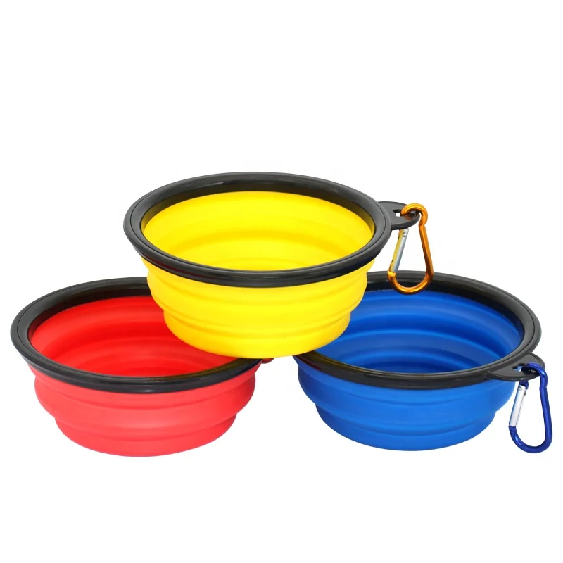 

Wholesale Foldable Dog Water Bowl Outdoor Travel Portable Collapsible Pet Dog Food Bowl, Red/blue/yellow