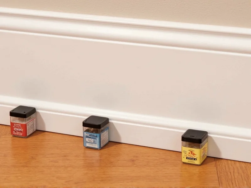 Ant bait stations placed along baseboard