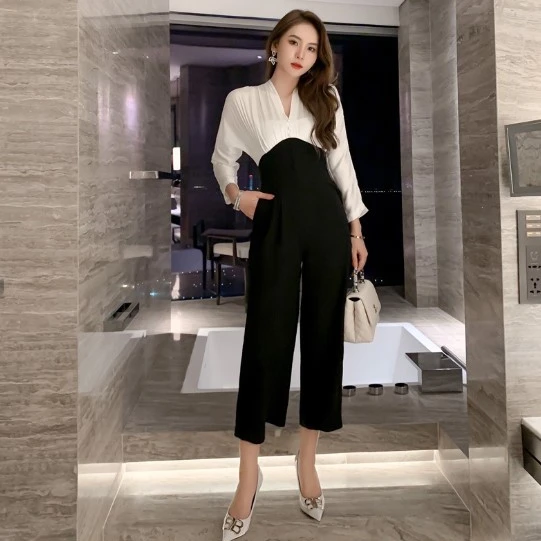 

Fall New Style Fashion Professional Elegant High Wide Leg Pants Casual Jumpsuits