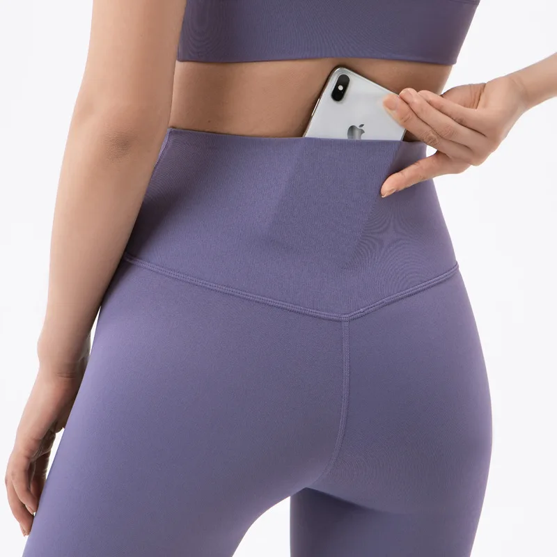 

2021 Breathable Leggings Yoga Pants Girl Fitness Soft Tights High Waist Mention Hip No T Line Women's Sports Pants