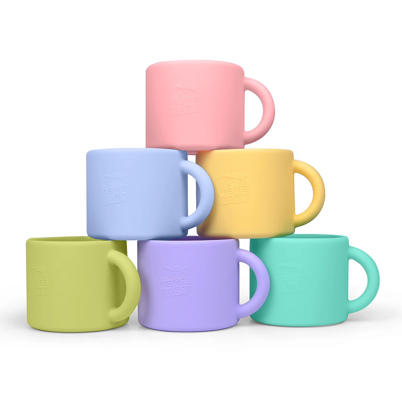 

BPA free food grade silicone rubber baby drinking water cup dinnerware sets cup, Customized