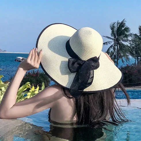 

Fashion Summer Wide Brim Foldable Beach Sun Hat Women Sombreros De Paja