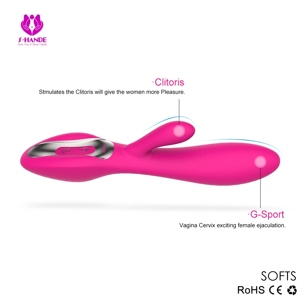 S Hande Soft Silicone 9 Frequency Usb Rechargeable Silicone Sex Toy G Spot Rabbit Vibrator For