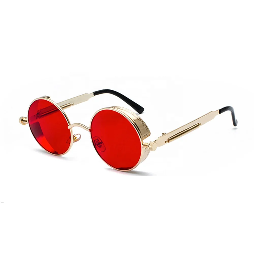 

Women Men Retro Vintage Metal Round Steampunk Mirror Sunglasses Lentes De Sol