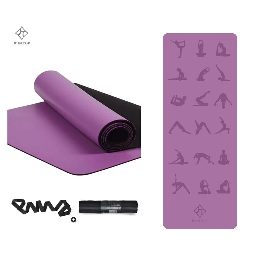 

Jointop Wholesale Printed Customised Natural Rubber PU Yoga Mat, Various color pu non-slip mat