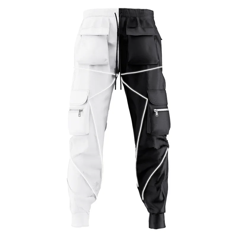 

Men's Reflective Cargo Pants 2021 New Hip Hop Casual Joggers Trousers Multi-Pocket Men Sweatpants Streetwear Sports Pant, Jogger track pants for men