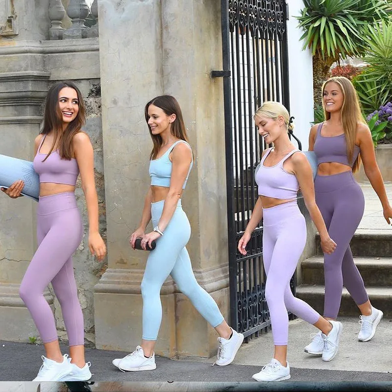 

New Fashion Women Seamless Sport Gym Athletic Yoga Leggings Camo Running Workout Clothing Fitness Set, 11 colors