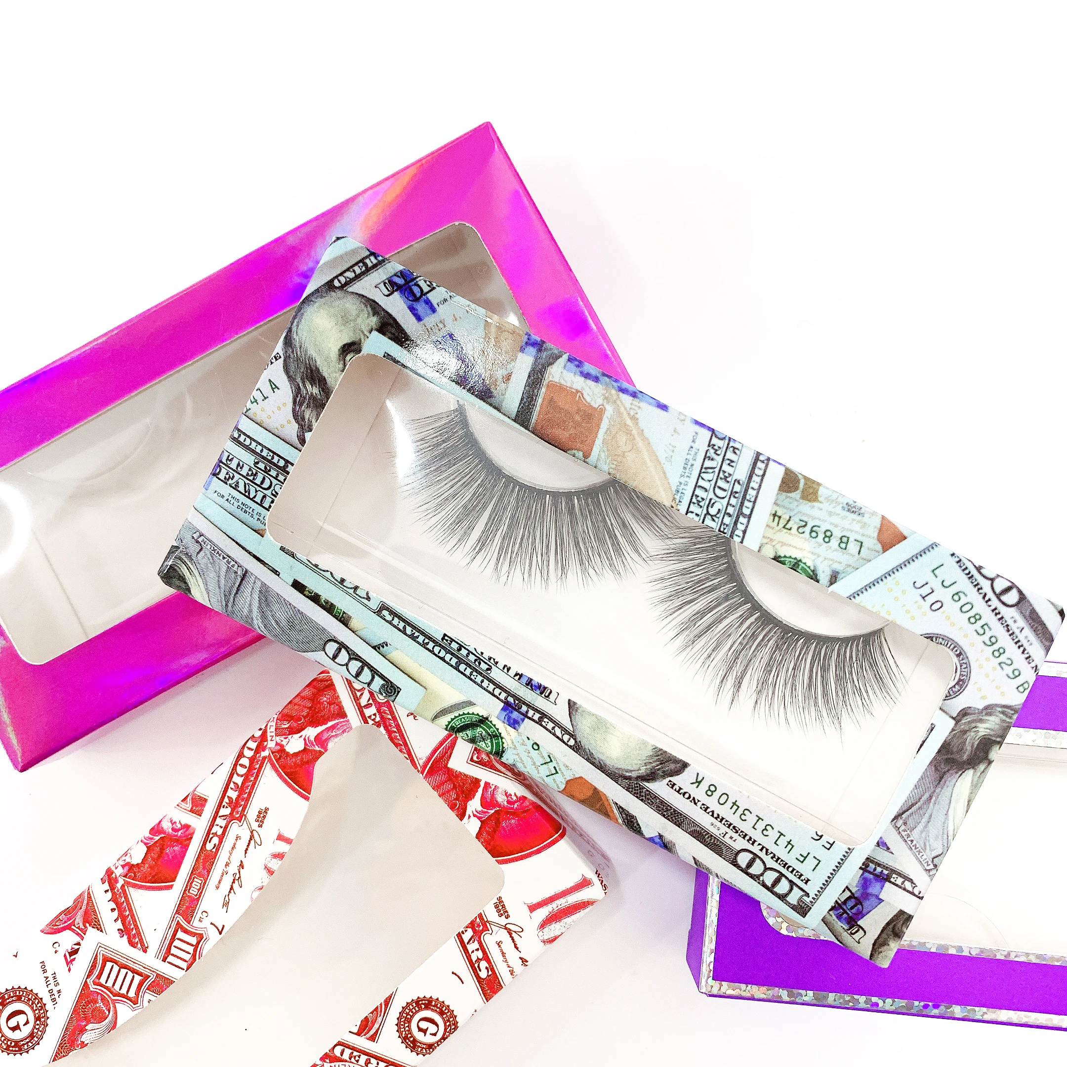 

2021 new arrivals china private label clear band eyelash vendor, Black color