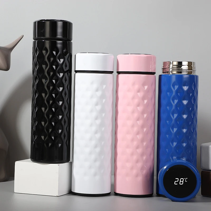

New Smart Stainless Steel Water Bottle LED temperature display thermos flask, As picture