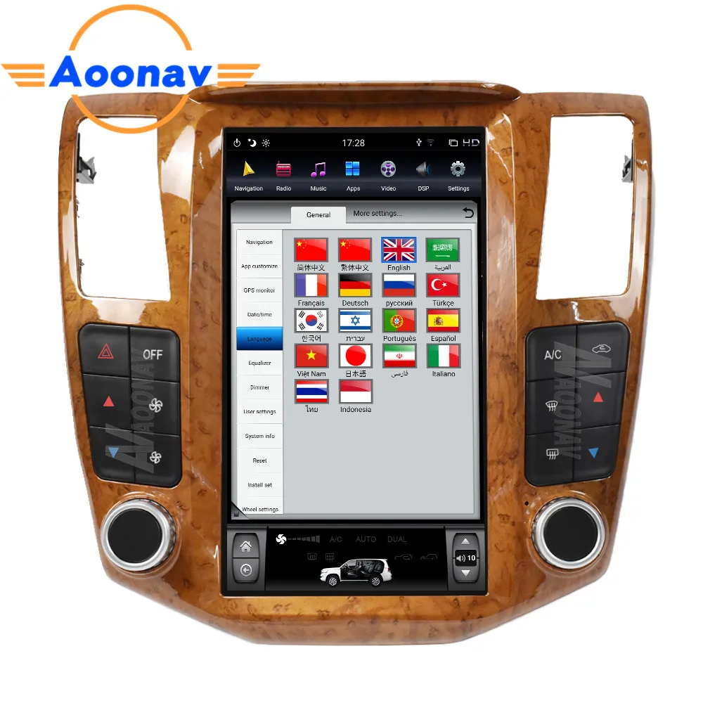 

Car Android DSP unit GPS Navi Tesla big screen carplay For Lexus RX RX300 RX330 RX350 RX400H 2004-2007 radio tape recorder