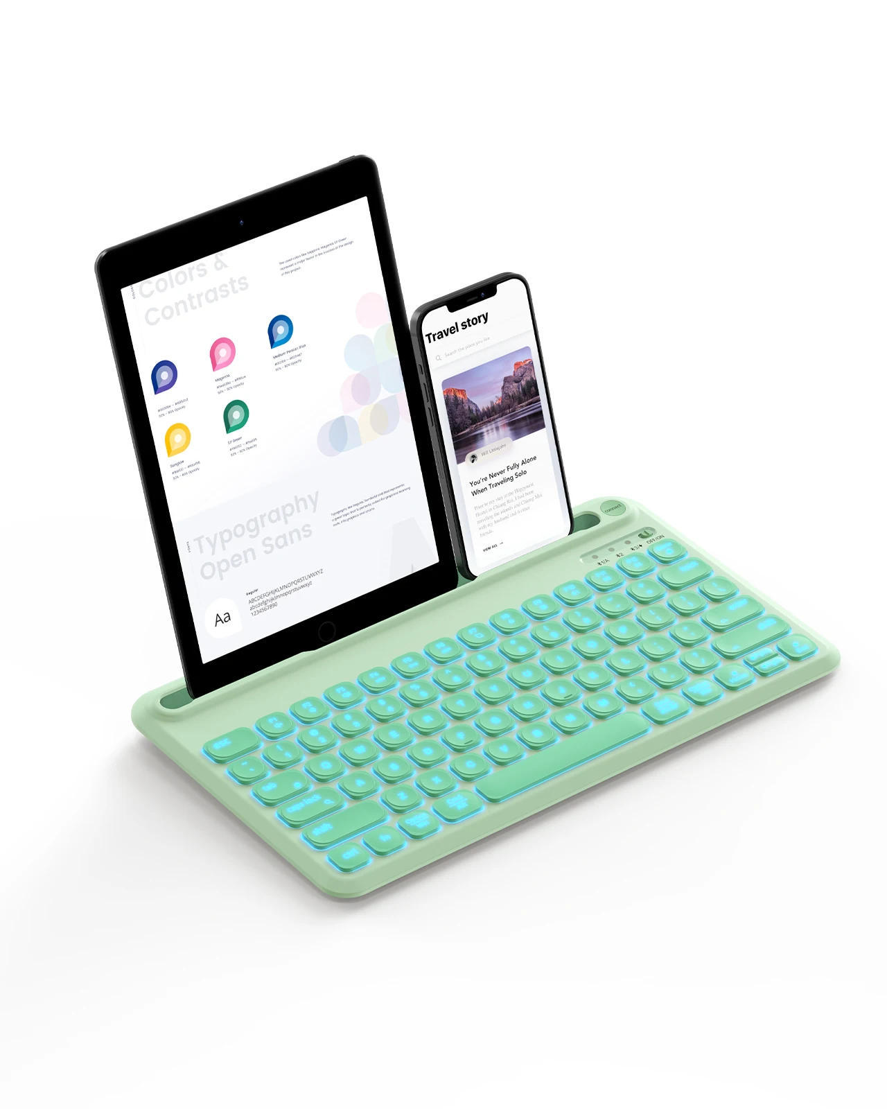 

Rechargeable RGB Keyboard for iPad Pro for iPad Air/iPad Android Mac Windows Phones Backlit wireless Keyboard for Tablet