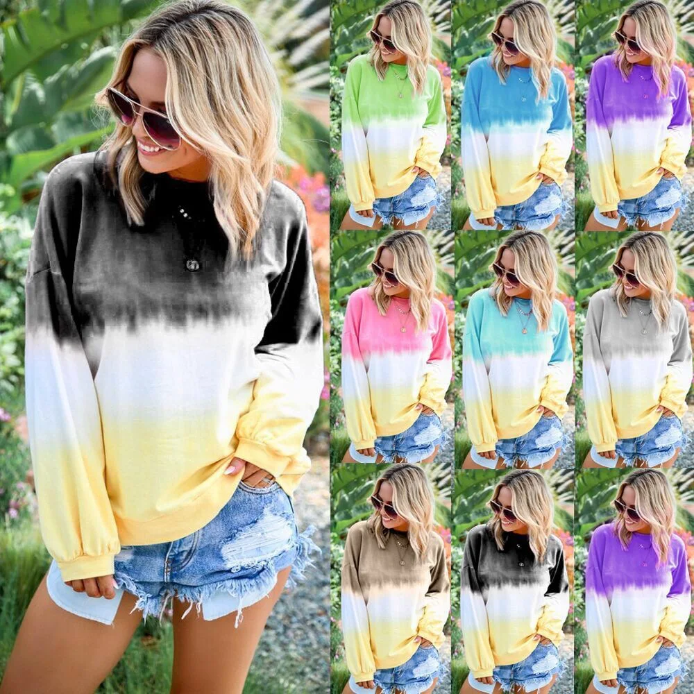 

J43 tie dye blouse tie dye long sleeve t shirt