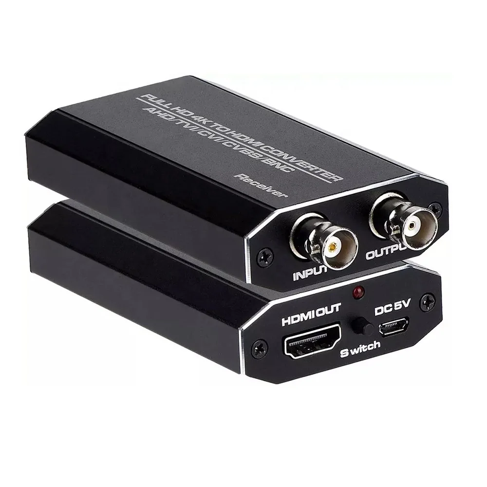 

OZH8 4K 720P / 1080P / 3MP / 4MP / 5MP / 8MP TVI CVI AHD BNC CVBS to HDMI Video extender Converter Adapter for Monitor HDTV DVRs, Black