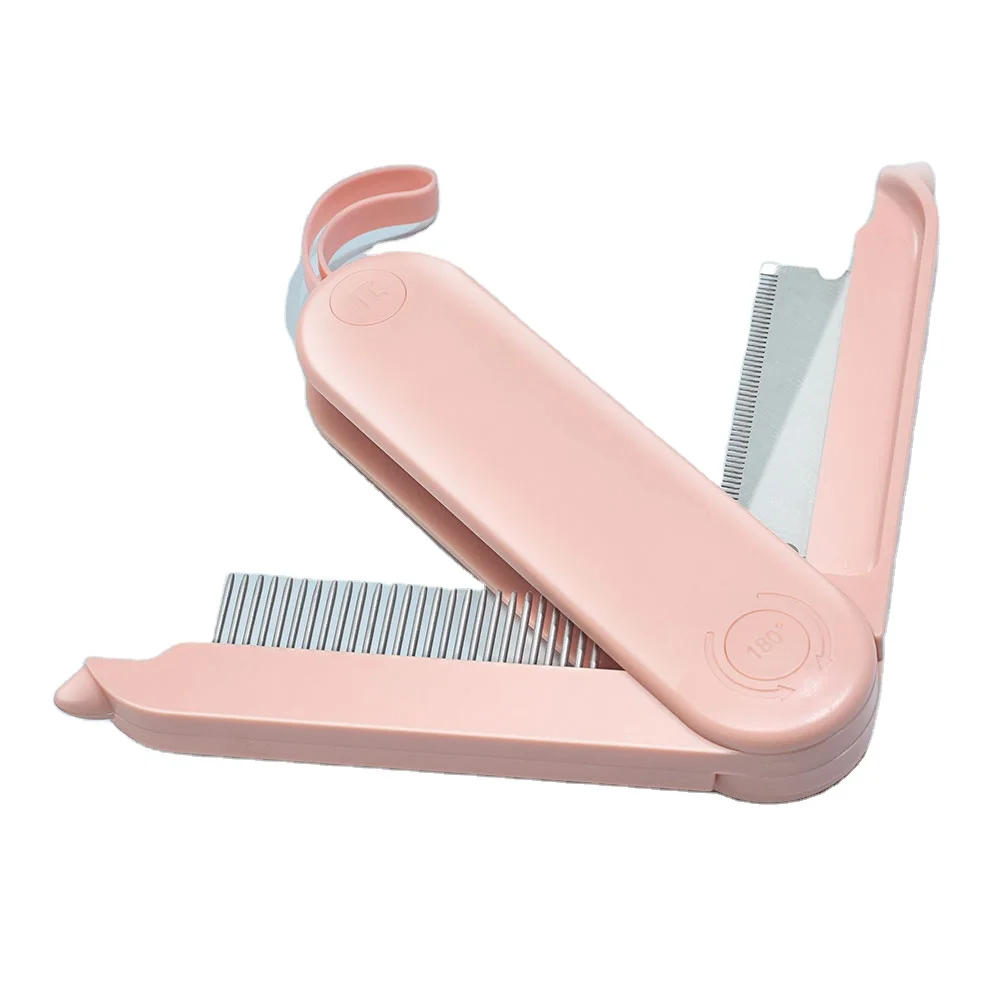 

Made in china Durable folding Stainless Steel dematting Anti-Static pet grooming needle comb brush for dogs and cats