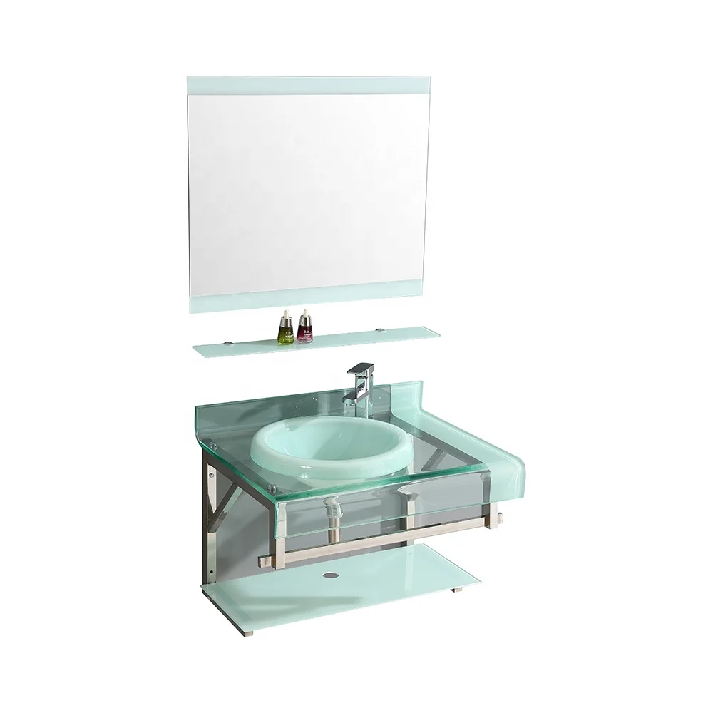 Integrated Set Bathroom Sink Clear Glass Wash Basin Vanity Units Buy Glass Wash Basin