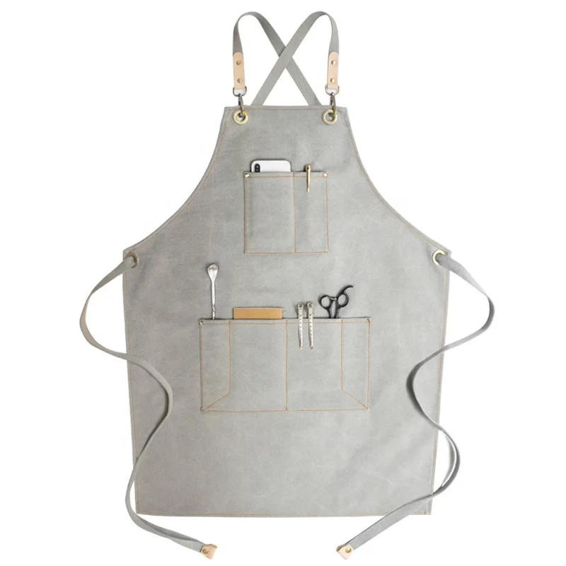 

Korea hairdresser apron women stylist uniform antifouling work clothes custom logo tool pocket work clothes