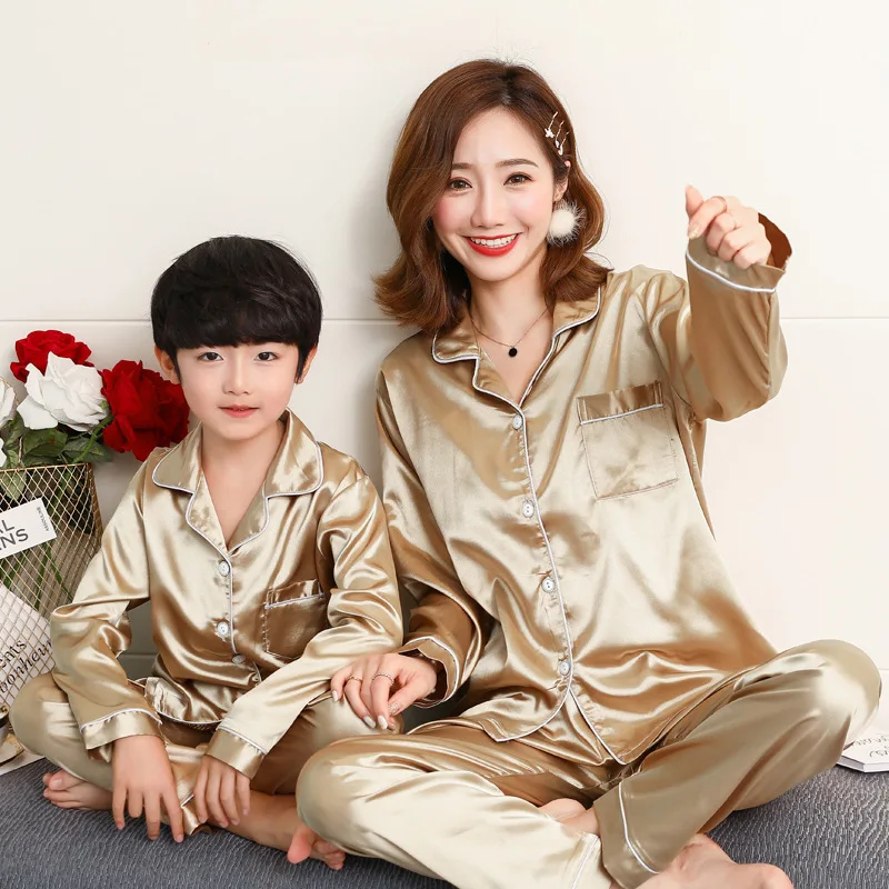 

Children Pajamas Kids Girls And Women Tencel Family pajamas Loungewear