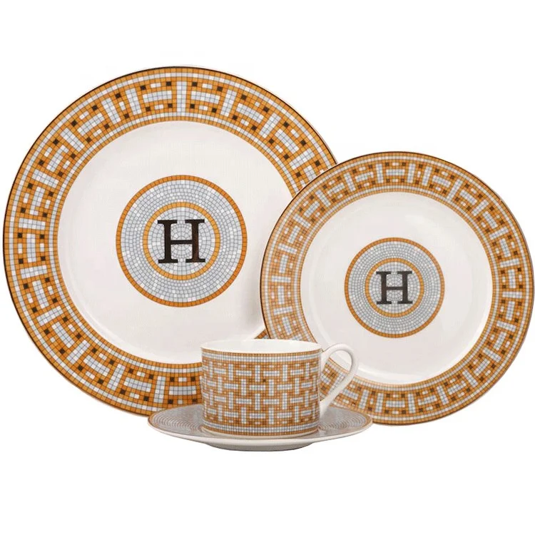 Wedding tableware ceramic bone china luxury porcelain dinner set