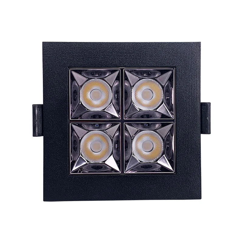 ETL led square array recessed light 4 Cell IC Rated 12 Watts 960VAC 400LM Damp Location bevel micro ray laser blade light