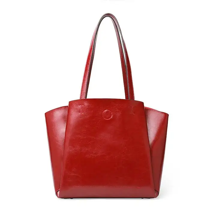 

Amazon top seller 2021 shoulder genuine leather vintage tote bag handbags for women