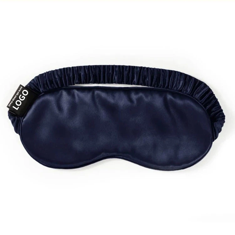 

Best selling embroidered silk blindfold sleeping masks for travel navy 22mm real mulberry silk eye mask, Color optional