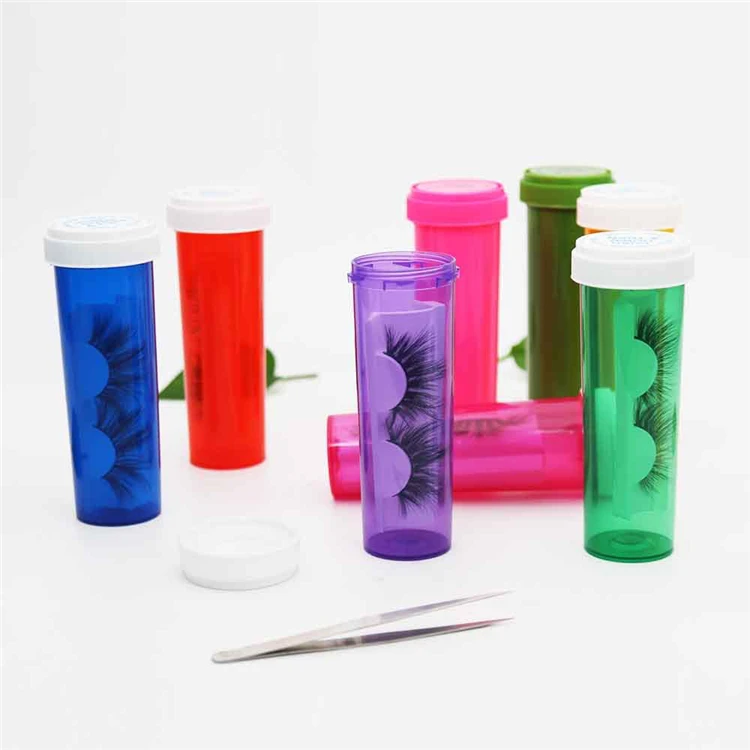 

Lash Vendor Pill Bottle Eyelash Packaging Box Lash Case Custom 100% Real Mink Fur 3D 5D 6D 25mm Mink Eyelashes