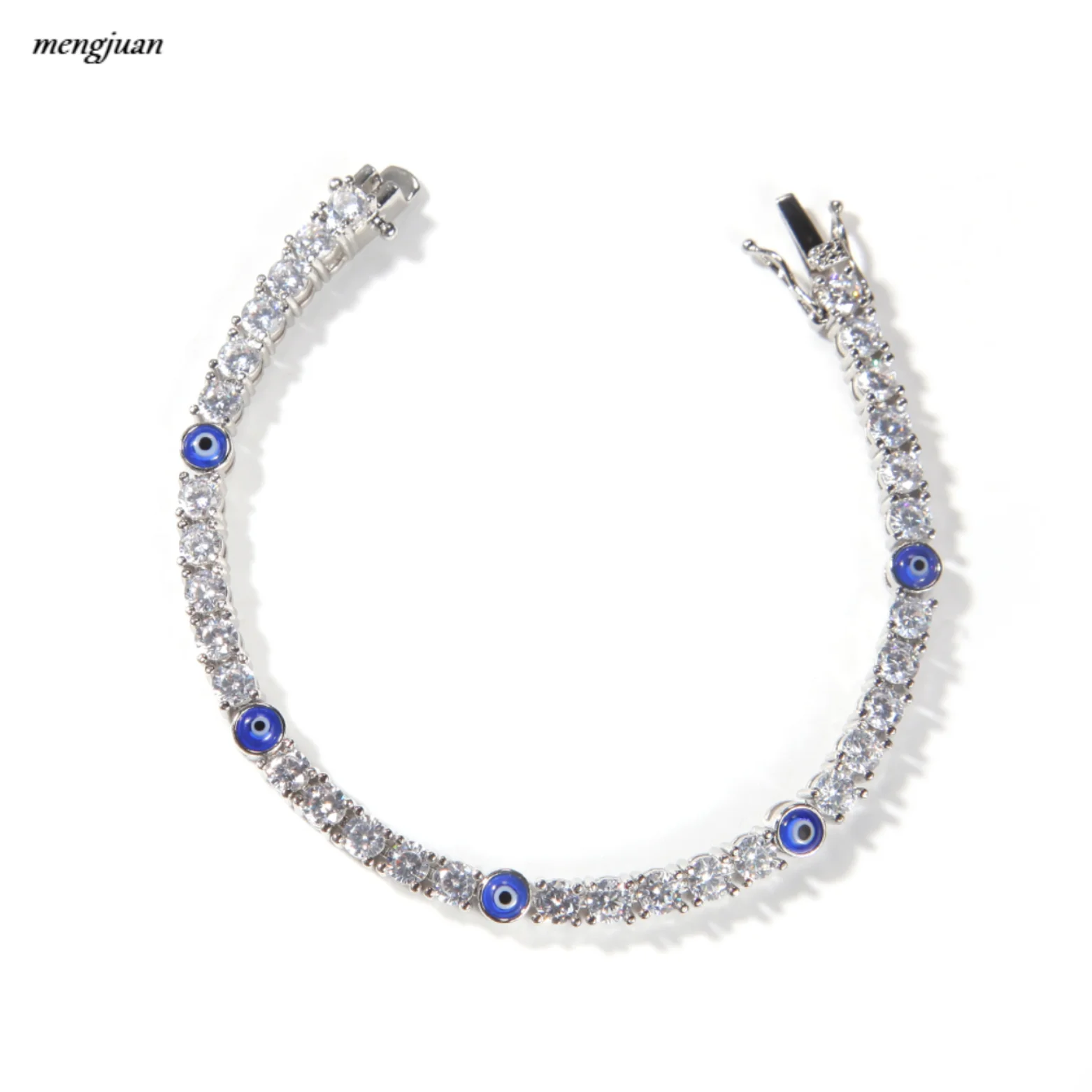 

Zhejiang New Arrival Turkish Blue Eye Bracelet Anklet AAA CZ Iced Out Tennis Bracelets Wholesale Women Jewelries